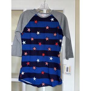 lularoe XS Extra Small Patriotic Randy top Stars red white blue nwt